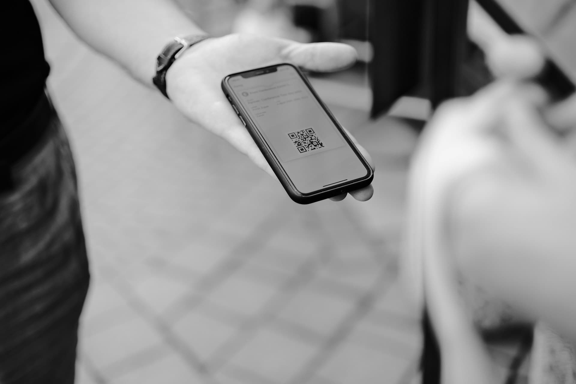 Badge scanning interface showing QR code integration and lead capture